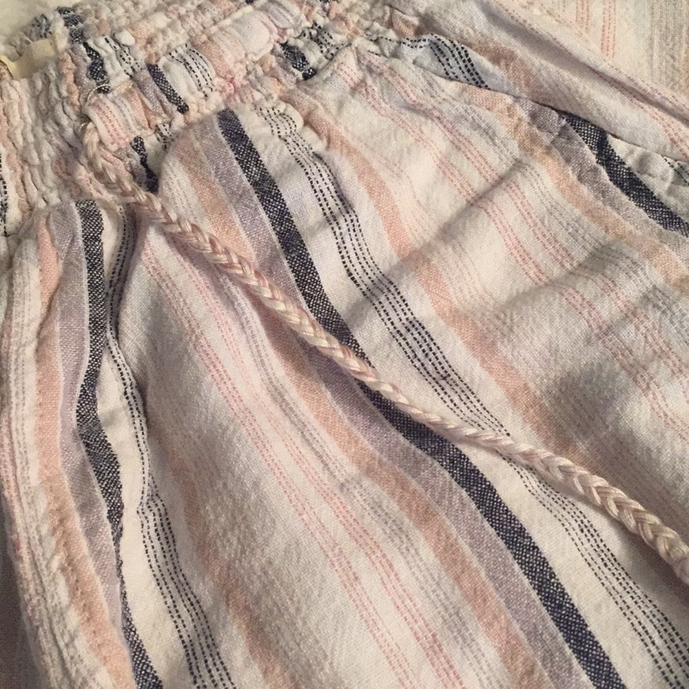 Forever 21 Striped Linen Drawstring Pants